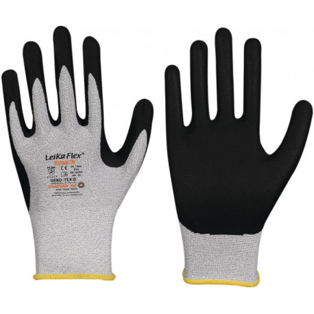 Gant LeikaFlex® Touch 1464 taille 10 gris/noir EN 388 catégorie EPI II nylon/car (Par 12)