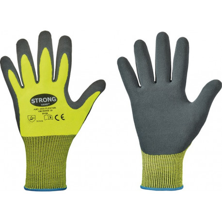Gant Flexter taille 11 jaune néon/gris EN 388 catégorie EPI II polyester avec la (Par 12)
