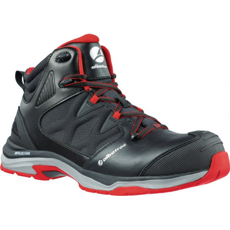 Botte de sécurité ULTRATRAIL BLACK MID taille 40 noir/rouge S3 ESD HRO SRC EN ISO 20345 cuir lisse ALBATROS