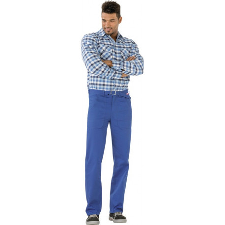 Pantalon à ceinture BW 290 taille 46 bleu granuleux 100 % coton PLANAM