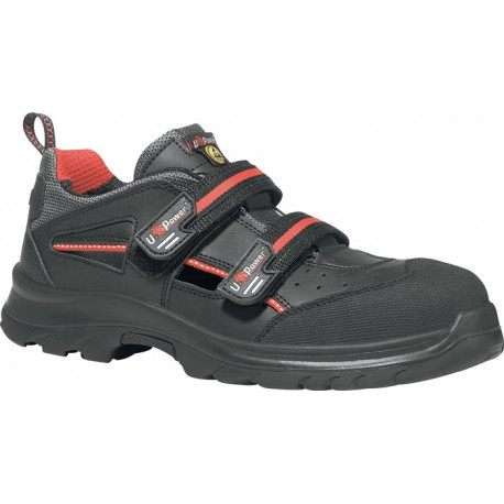 Sandale de sécurité Oak taille 47 noir/rouge cuir lisse S1P SRC ESD EN 20345 U.P