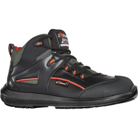 Botte de sécurité teck taille 46 noir/rouge S3 SRC ESD EN ISO 20345 cuir lisse U