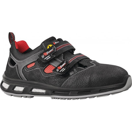 Sandale de sécurité Cody taille 41 noir/rouge cuir fraisé S1P SRC ESD EN 20345 U
