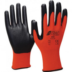 Gant Nitril Foam taille 11 rouge/noir polyamide avec mousse de nitrile II NITRAS (Par 12)