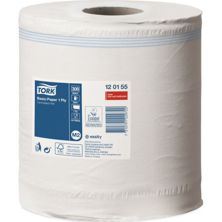 Rouleau de serviettes TORK standard. 1 couche. non perforé L300env.mxl200env. mm (Par 6)