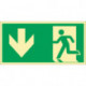 Panneau d'évacuation DIN EN ISO 7010 L297xl148 mm sortie de secours format hor.+personnage plastique