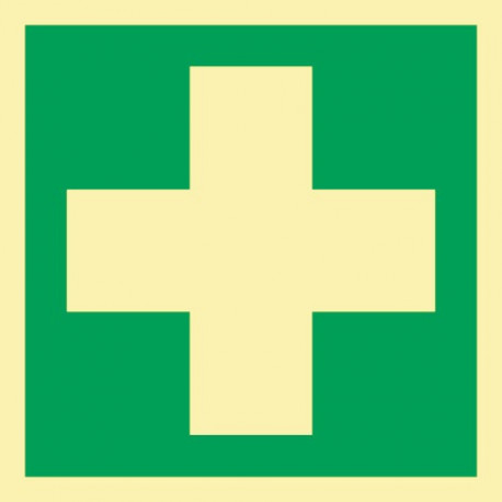 Panneau d'évacuation ASR A1.3/DIN EN ISO 7010/DIN 67510 L148xl148 mm Premiers secours plastique