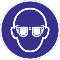 Pictogramme d'obligation ASR A1.3/DIN EN ISO 7010 Lunettes de protection obligatoires plastique