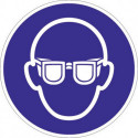 Pictogramme d'obligation ASR A1.3/DIN EN ISO 7010 Lunettes de protection obligatoires plastique