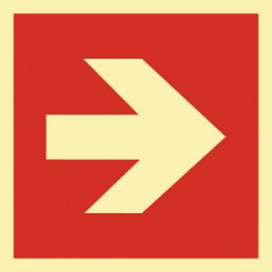 Panneau de sécurité incendie DIN EN ISO 7010 L148xl148 mm flèche droite plastique