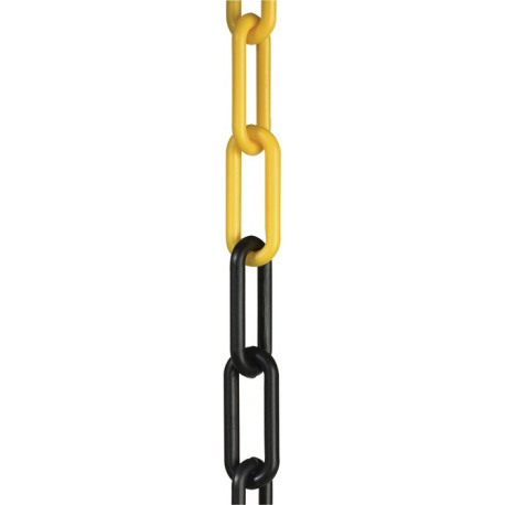 Chaîne de signalisation plastique jaune/noir 6 mm longueur 25 m