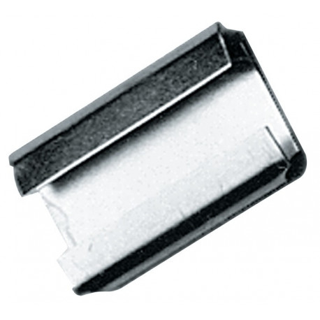 Agrafe de fermeture l.16xL27 mm pour ruban d’emballage en acier de 16 mm galvanisé (Par 3000)