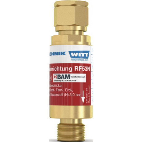 Dispositif de sécurité type RF 53 N G 1/4 po. RH oxygène air compr. et gaz non
