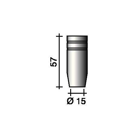 Buse à gaz conique 15 mm adapté à ERGOPLUS 25 TRAFIMET (Par 10)