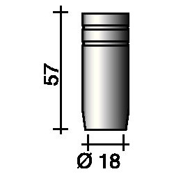 Buse à gaz cylindrique 18 mm adapté à ERGOPLUS 25 TRAFIMET (Par 10)