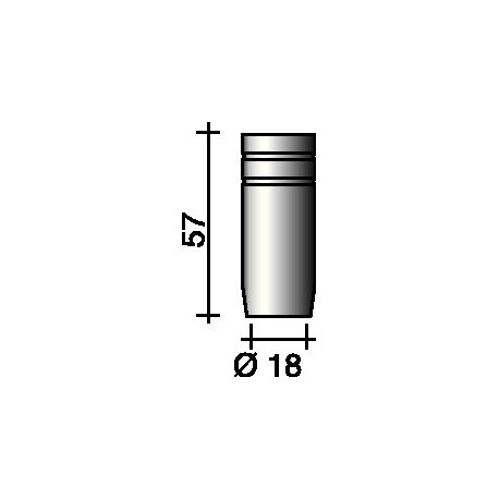 Buse à gaz cylindrique 18 mm adapté à ERGOPLUS 25 TRAFIMET (Par 10)