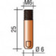 Tube contact D. de fil 0,8 mm M 6 longueur 25 mm E-Cu TRAFIMET (Par 20)