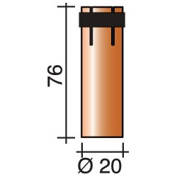 Buse à gaz cylindrique 20 mm adapté à ERGOPLUS 26/400/500 TRAFIMET (Par 10)