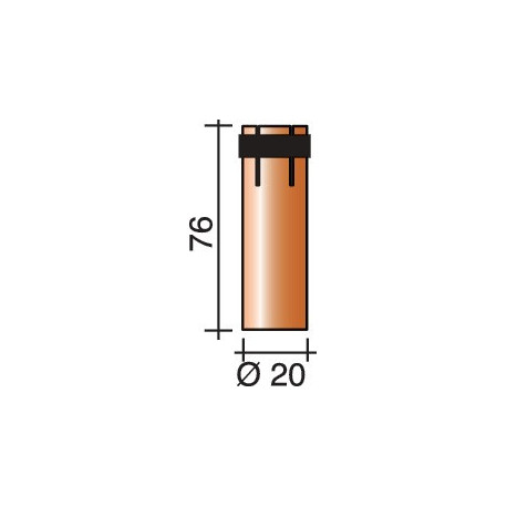 Buse à gaz cylindrique 20 mm adapté à ERGOPLUS 26/400/500 TRAFIMET (Par 10)