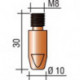 Tube contact D. de fil 14 mm M 8 longueur 30 mm E-Cu TRAFIMET (Par 20)