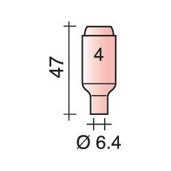 Buse gaz en céramique standard D. 6,4 mm longueur 47 mm TRAFIMET (Par 10)