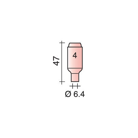 Buse gaz en céramique standard D. 6,4 mm longueur 47 mm TRAFIMET (Par 10)