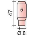 Buse gaz en céramique standard D. 8 mm longueur 47 mm TRAFIMET (Par 10)