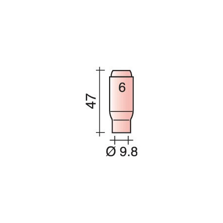 Buse gaz en céramique standard D. 98 mm longueur 47 mm TRAFIMET (Par 10)