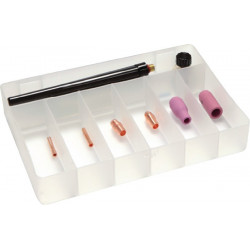 Ensemble d’accessoires TIG 10 pièces dans boîte en plastique WE 2,4 mm A.BINZEL