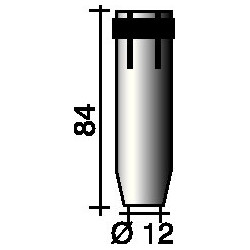 Buse à gaz fortement conique 12 mm adapté à brûleur ERGOPLUS 36 TRAFIMET (Par 10)
