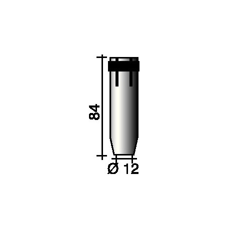 Buse à gaz fortement conique 12 mm adapté à brûleur ERGOPLUS 36 TRAFIMET (Par 10)