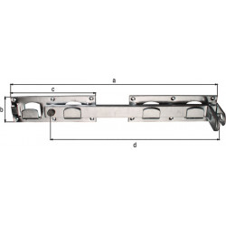 Loquet verrou Gauche/droite 430x70x180x333mm Trou-Ø5mm 12