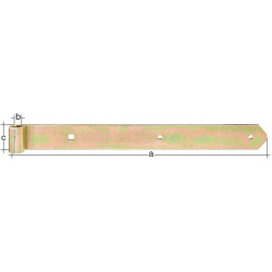 Penture L.1400x20x60mm S.8mm D.20mm Acier galvanisé jaune.rd GAH