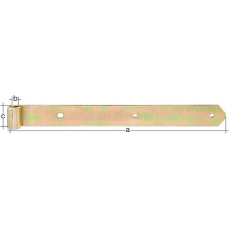 Penture L.1400x20x60mm S.8mm D.20mm Acier galvanisé jaune.rd GAH
