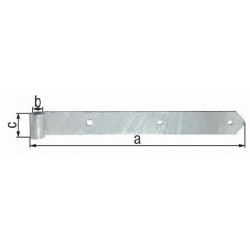Penture B.40mm L.400x40mm S.5mm D.13mm Acier galvanisé à chaud rd GAH (Par 10)