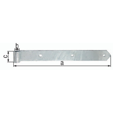 Penture B.40mm L.400x40mm S.5mm D.13mm Acier galvanisé à chaud rd GAH (Par 10)