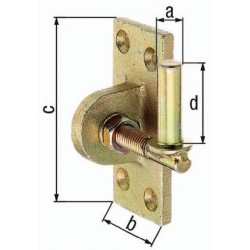 Gond à visser sur support 13x45 mm, galvanisé à chaud, réglable de 20 mm GAH (Par 6)
