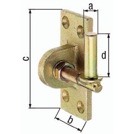 Gond à visser sur support 16x45 mm, galvanisé à chaud, réglable de 20 mm GAH (Par 6)