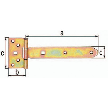 Charnière longue L.242 x 44xB.92 x 34xS.3mm Inox GAH (Par 6)