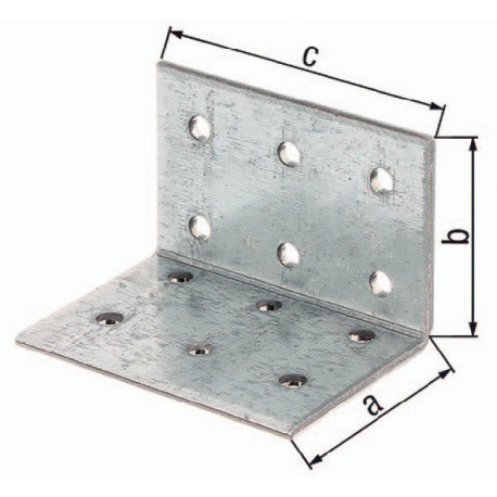 Equerre perforée ETA-8/165 60x60xmm Nbre de trous 16 S.2mm ETA-8/165 GAH (Par 50)