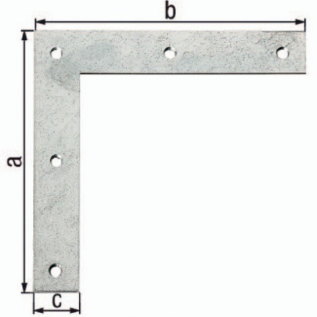 Equerres L.200x200mm B.30mm acier galva (Par 10)