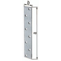 Connecteur plat L.170mm B.30mm S.3mm acier galvanisé Nb trou 8 (Par 50)