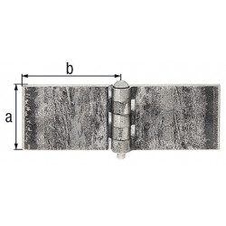 Charnière 80x80mm Acier brut 6mm GAH