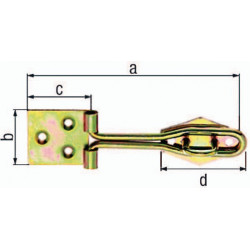 Verrou L.120mm B.315mm acier galvanisé jaune (Par 10)