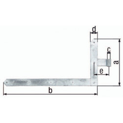 Charnière d'angle de porte 600x1000x60x120mm acier galva 8mm GAH