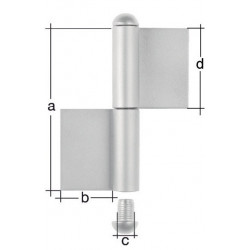Charnière Typ K04 2 unités.pour souder tête ronde en acier inoxydable 160/50/14/80mm G