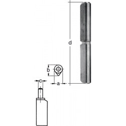 Charnière bande-L.100mm Acier brillant-Ø 8mm GAH (Par 24)