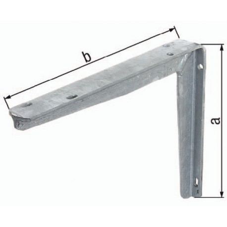 Equerre L.300mm H.250mm Acier brut, galvanisé à chaud Capacité 250kg GAH