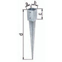 Point d'ancrage poteau a71xb71xc150xd750mm Acier brut, galvanisé à chaud