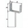 Support poteau ETA-10/0210 121x100x200x60mm Galvanisé à chaud avec ancrage en béton en acier ondulé